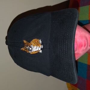 Hardcore Corgi Embroidered Graphic Strapback Hat Cap Black